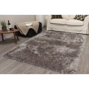 Vercai Rugs Soho Hochflor-Teppich, aschgrau, 160x230 cm, aus Polyester, im Wohnzimmer. Kuschelig und modern.