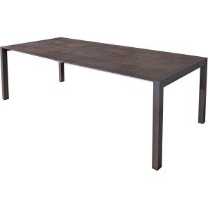Anthrazitfarbener Ausziehtisch aus dem 7-teiligen Gartenmöbel-Set Sophia von Garden Pleasure.