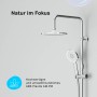 AM.PM Duschsystem X-Joy Chrom: Thermostat-Brausearmatur mit Regendusche und Handbrause.
