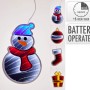 Infinity-LED Spiegel: Schneemann, Strumpf, Geschenk, Weihnachtsball. Mehrfarbige Weihnachtsdeko mit Timer, batteriebetrieben.