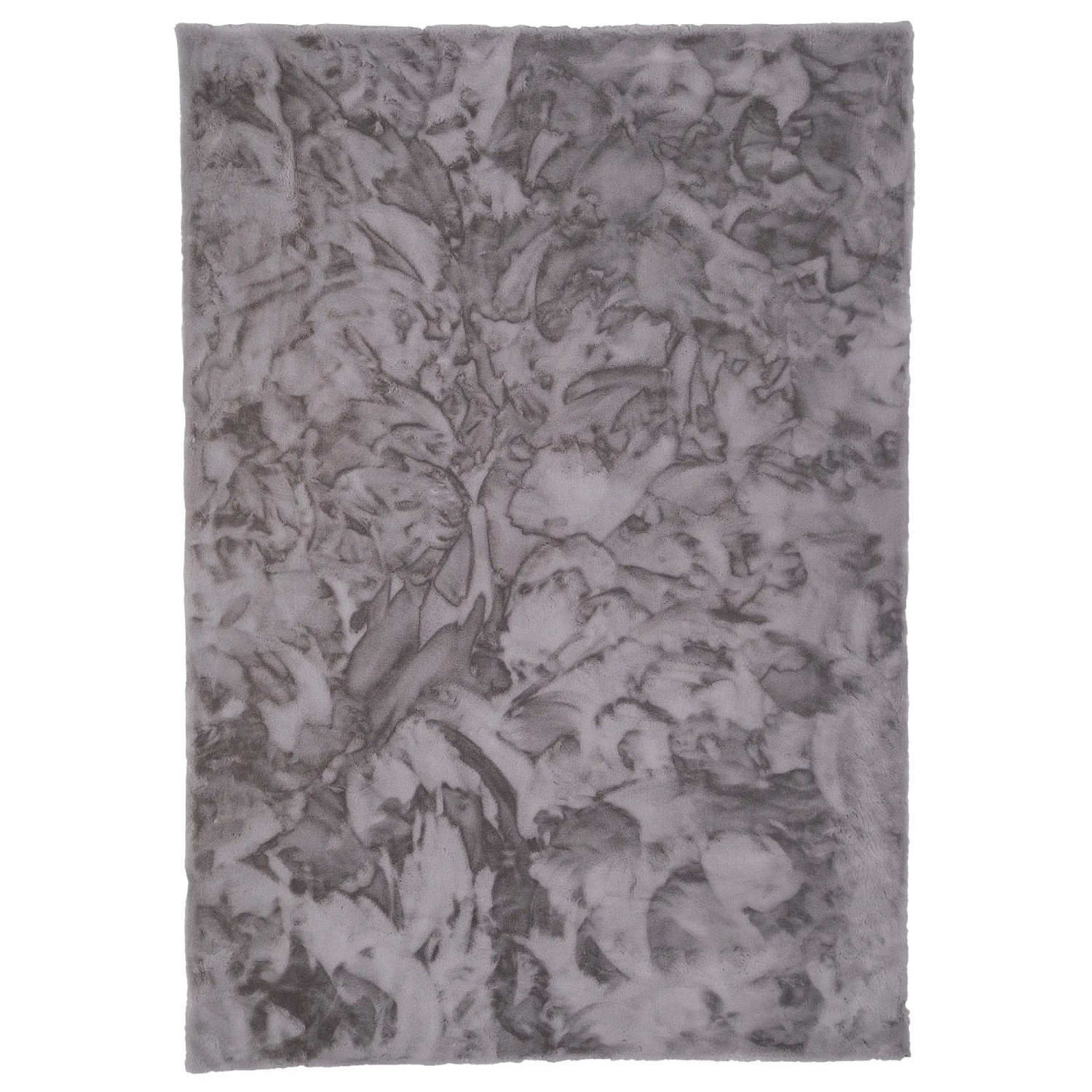 Grauer Pergamon Luxus Fellteppich (140x180cm) mit weicher, flauschiger Oberfläche.