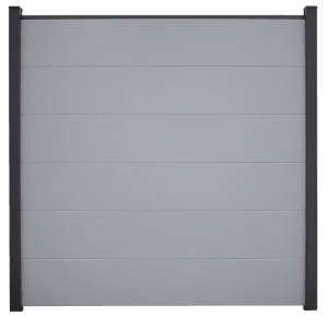 GroJa BasicLine Steckzaun, 180x180 cm, silbergrau, aus PVC, für Sichtschutz im Garten.