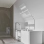 Ideal Standard Brausehalter Idealrain Atelier, rund, Chrom, in modernem Badezimmer.