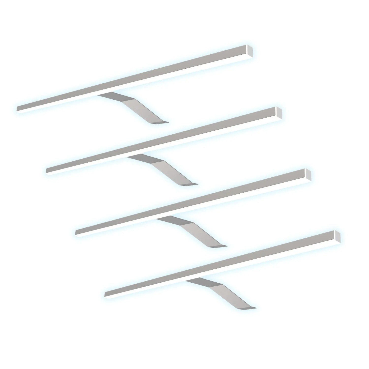 kalb LED Aufbauleuchte Aluminium 600x185x40mm Neutralweiß Chrom 4er Set