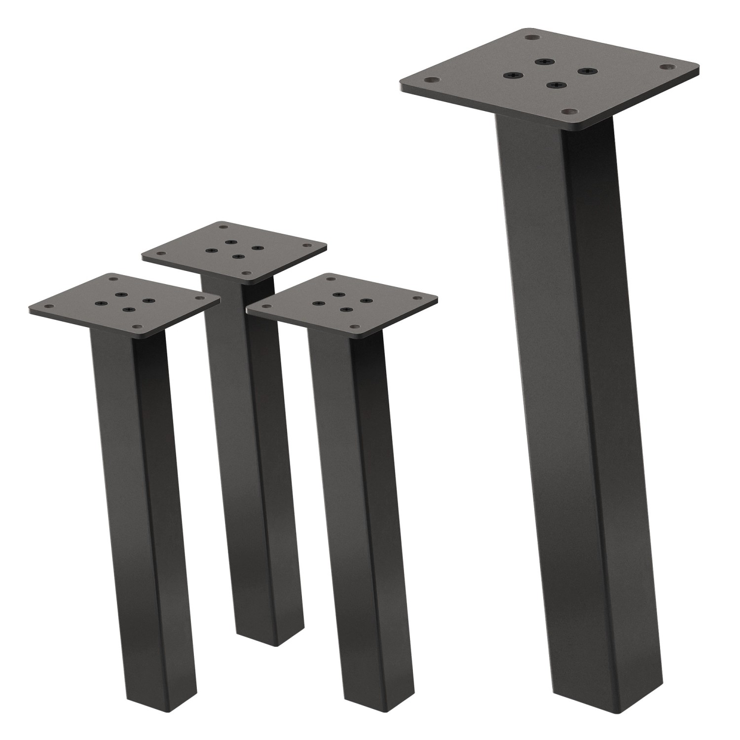 ML-Design Tischbeine 4Er Set I-96GRAD H30 cm Dunkelgrau Stahl 4x4cm