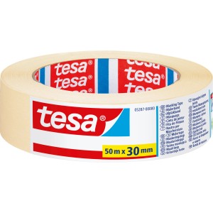 Tesa Maler-Krepp Economy, 50 m x 30 mm Rolle für saubere Farbkanten.