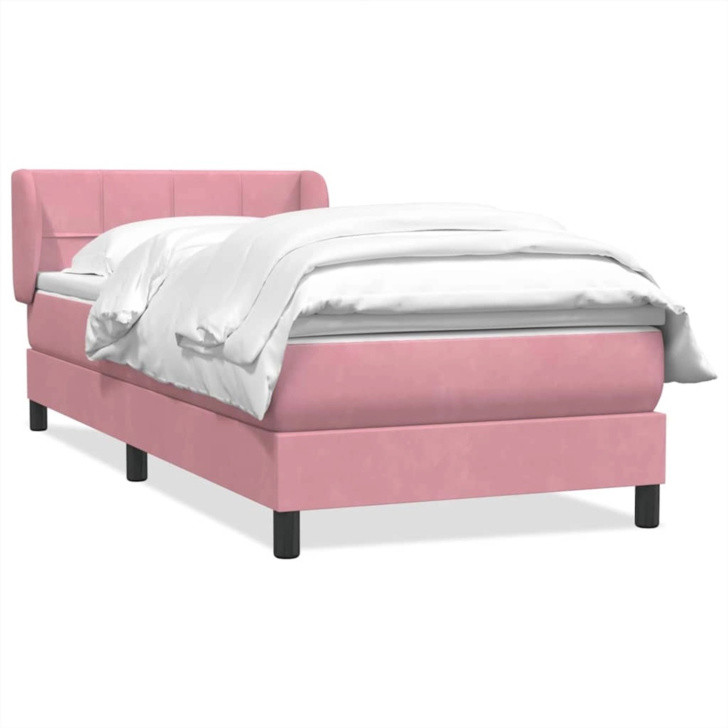 vidaXL Boxspringbett mit Matratze Rosa 80x220 cm Samt 3317552 günstig online kaufen