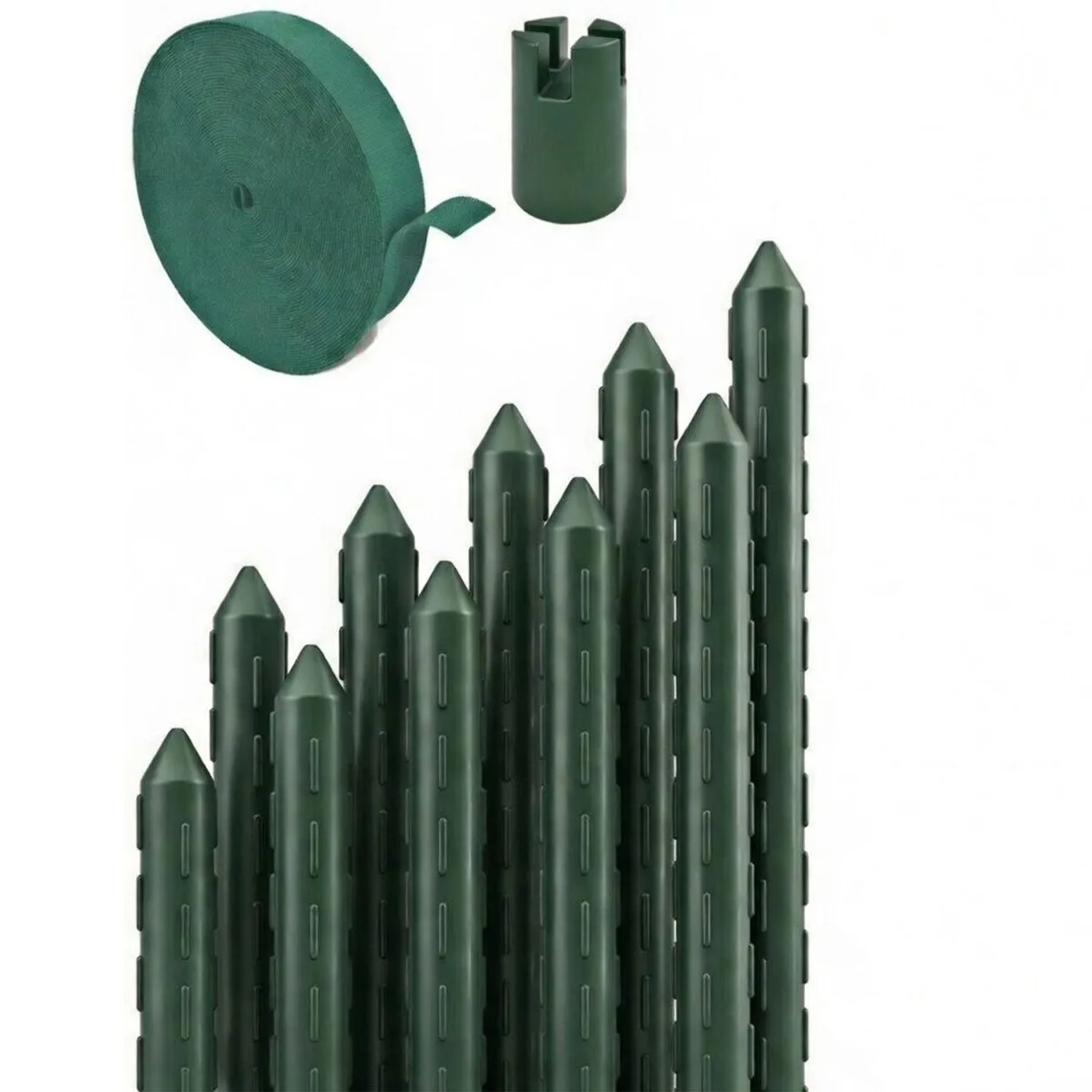 TTL GARDEN Rankstäbe 120cm 11mm 10er Set Grün Stahlkern Kunststoffbeschichtet Pflanzstäbe Rankhilfe Garten Gewächshaus