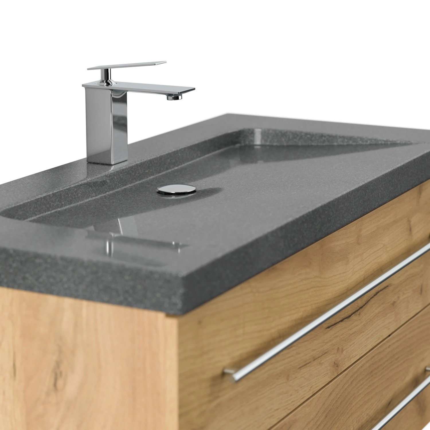 Posseik Badmöbel Portus 600 SlimLine Eiche Gold Ka Produktbild-Vorschau 3