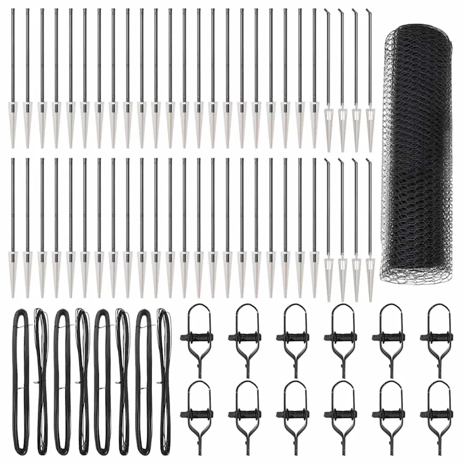 vidaXL Zaunpfosten Grau 100 x 1 m 13 mm Maschenweite Stahl und PVC 3353307 günstig online kaufen