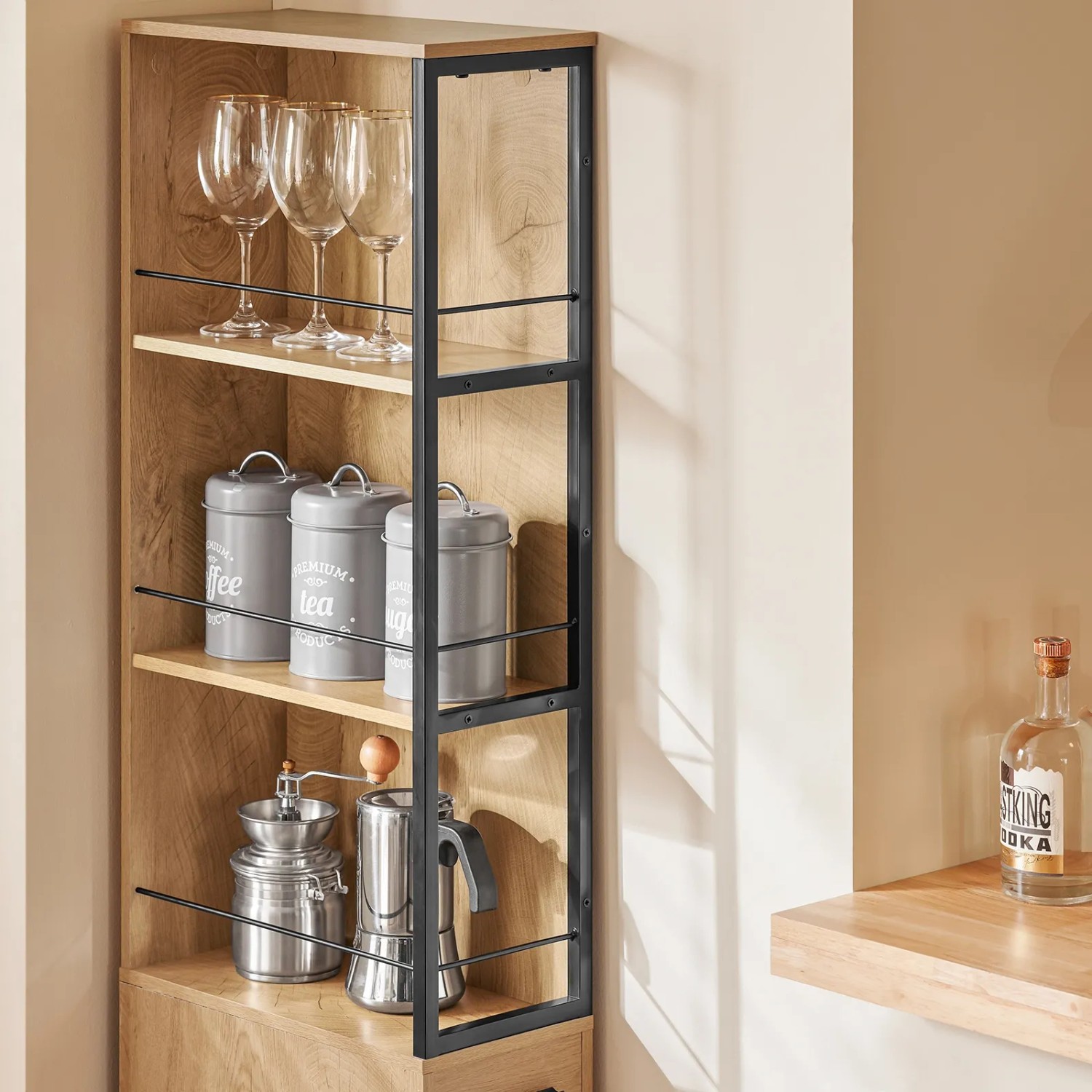 SoBuy Nischenregal mit Rollen, 3 Schubladen, 20 x 170 x 40 cm, NSR13-N kaufen bei OBI