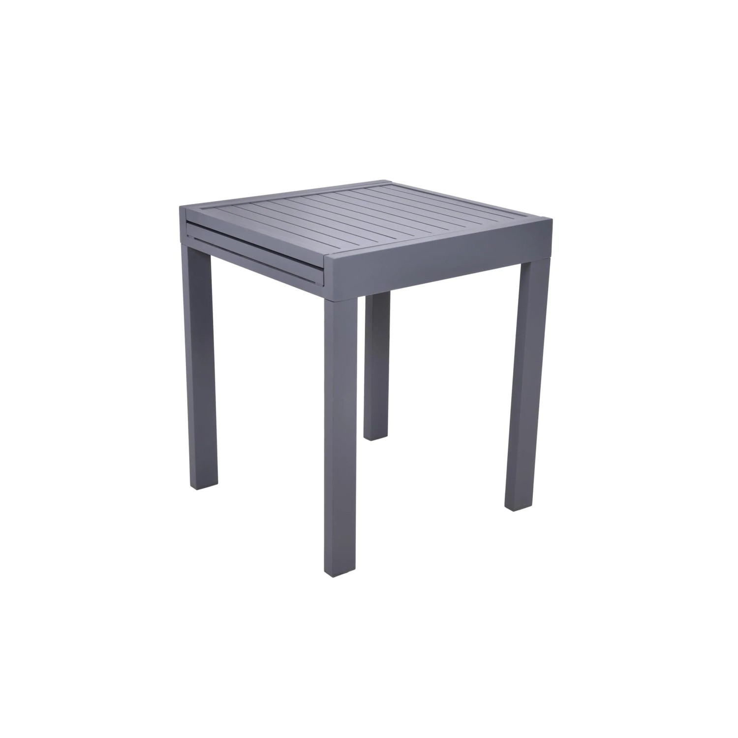 DELUKE Gartentisch CELIA Aluminium Anthrazit 65x65x75cm Ausziehtisch Esstisch Wetterfest Outdoor Tisch