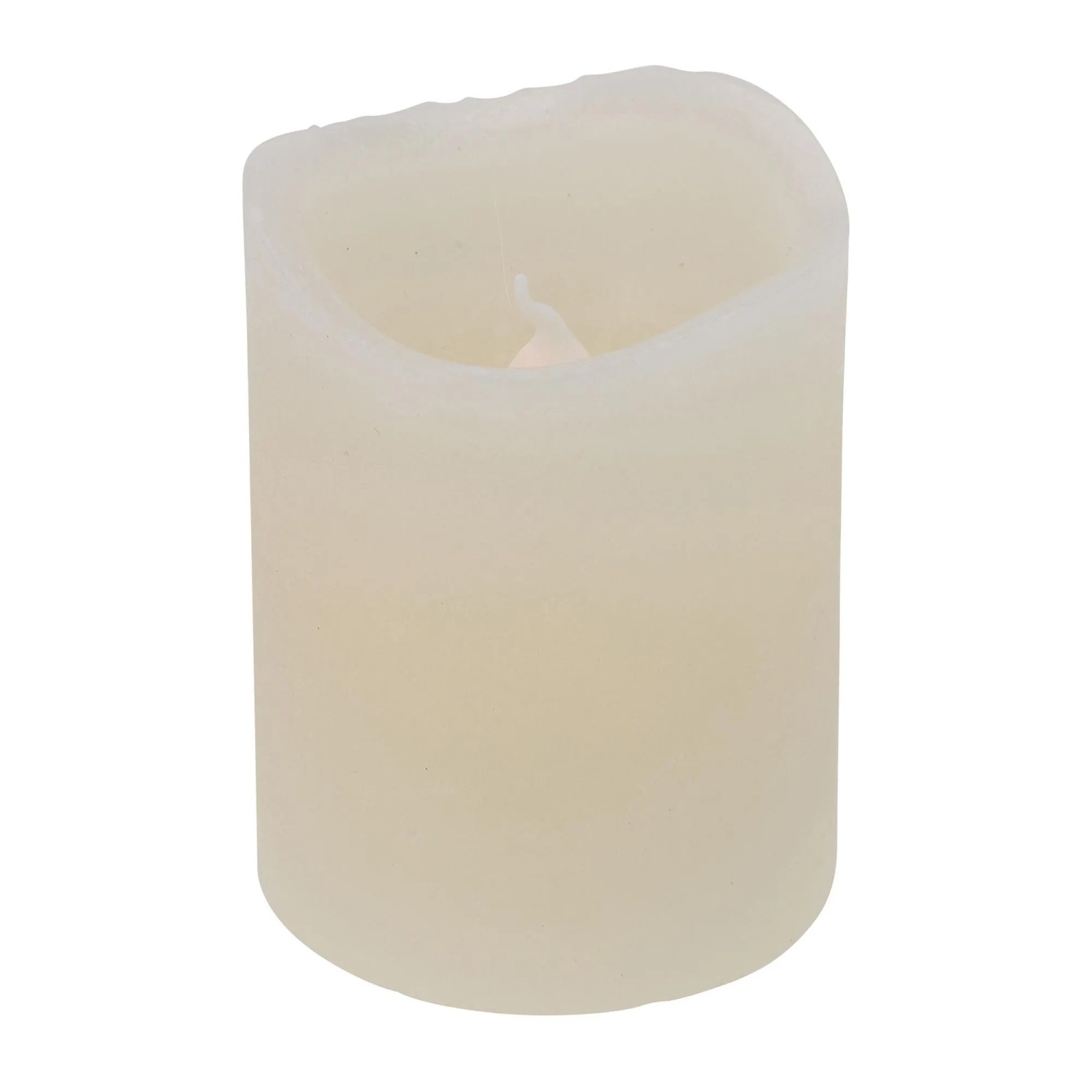 Kerze mit Flackernder LED und Timerfunktion 5 cm x 5 cm x 6,5 cm Ivory
