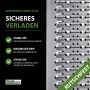 Nahaufnahme der perforierten Stahloberfläche der TRUTZHOLM Auffahrrampe. Bietet maximalen Grip für sicheres Verladen.