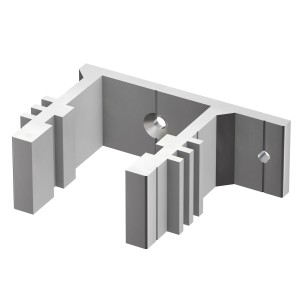 GS Aluecofix Pro Blendenhalter für Terrassendielen Aluprofile 45x38 mm, blank.