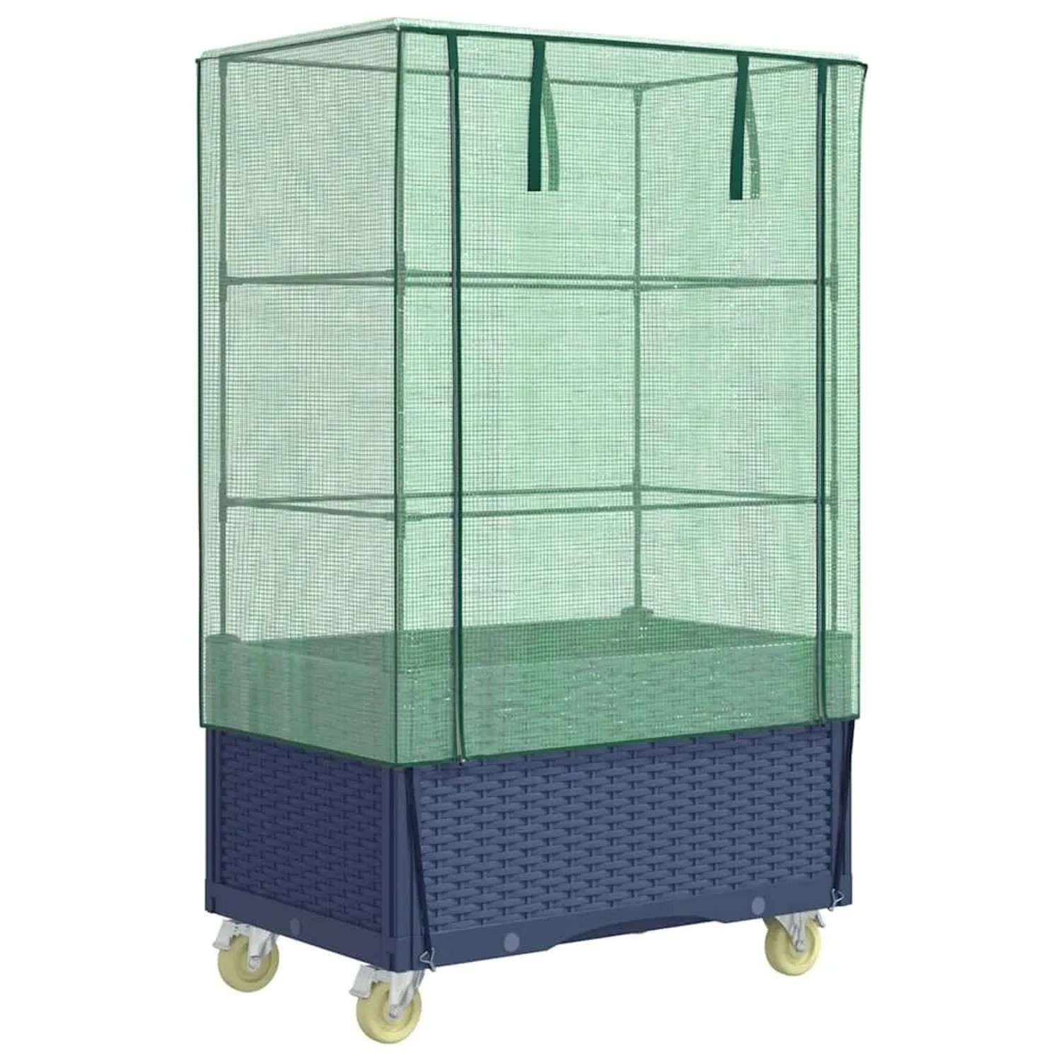 vidaXL Hochbeet mit Aufsatz und Rollen Rattan-Optik 80x50x182 cm 4015836