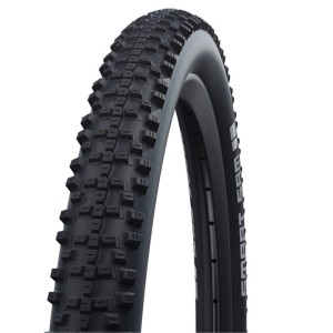 Schwarzer Schwalbe Smart Sam Fahrradreifen mit markantem Offroad-Profil und Stollen für MTB und Gelände.
