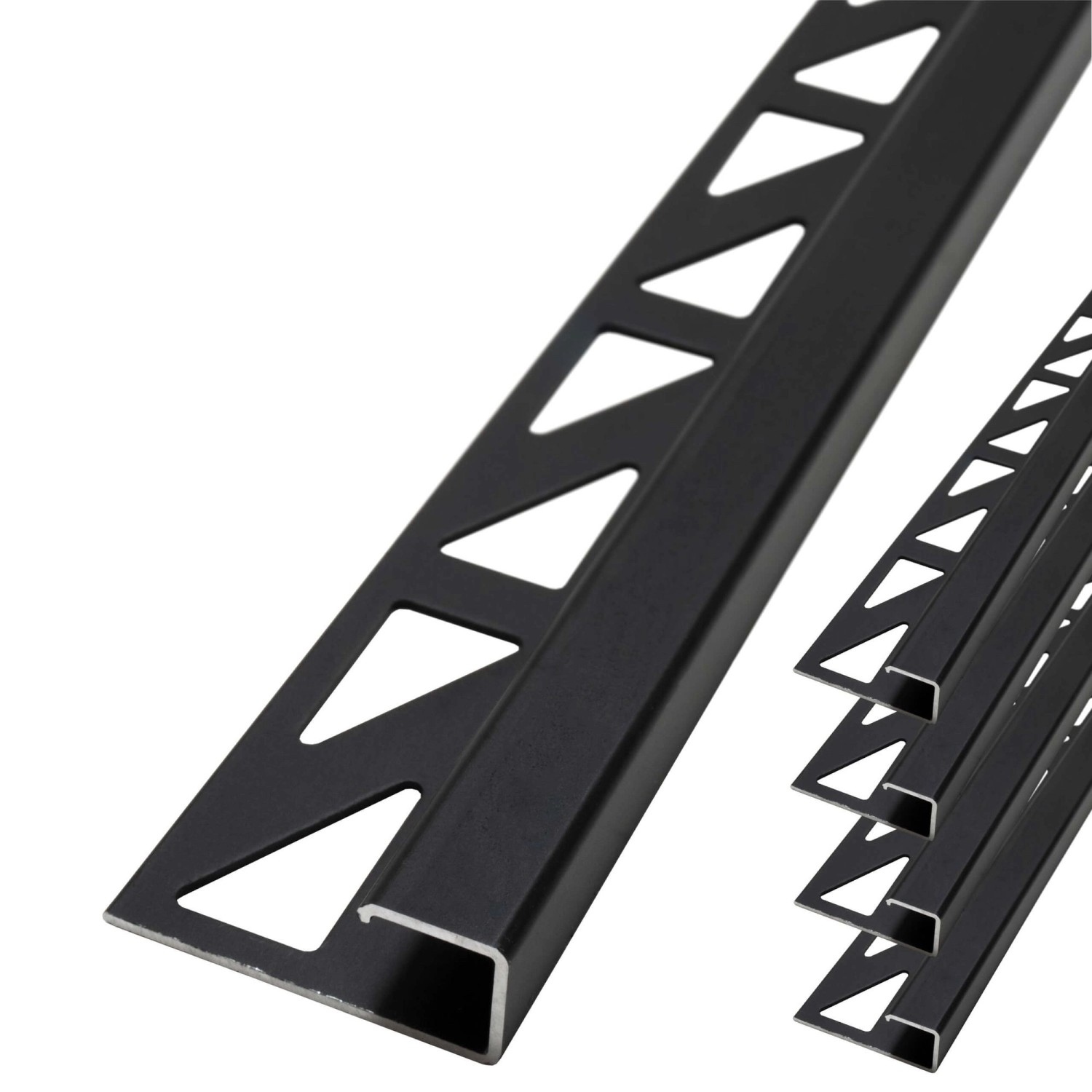 Dalsys Fliesenschiene Aluminium 5x 2,5m x 8mm Eckprofil Schwarz günstig online kaufen