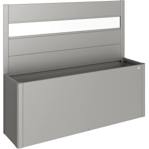 Biohort Belvedere Pflanzbeet mit Sichtschutz und Acrylglas, Quarzgrau-Metallic.