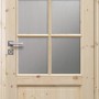 Radex Landhaus Zimmertür Kiefer, Altd. Weiß, mit Glaseinsatz, 860x1985 mm.