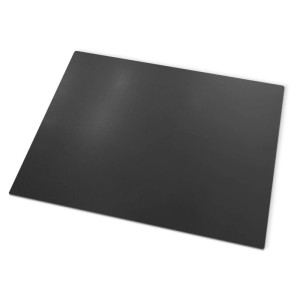Schwarze Tulup Funkenschutzplatte aus Metall, 100x80 cm, für Kaminöfen.