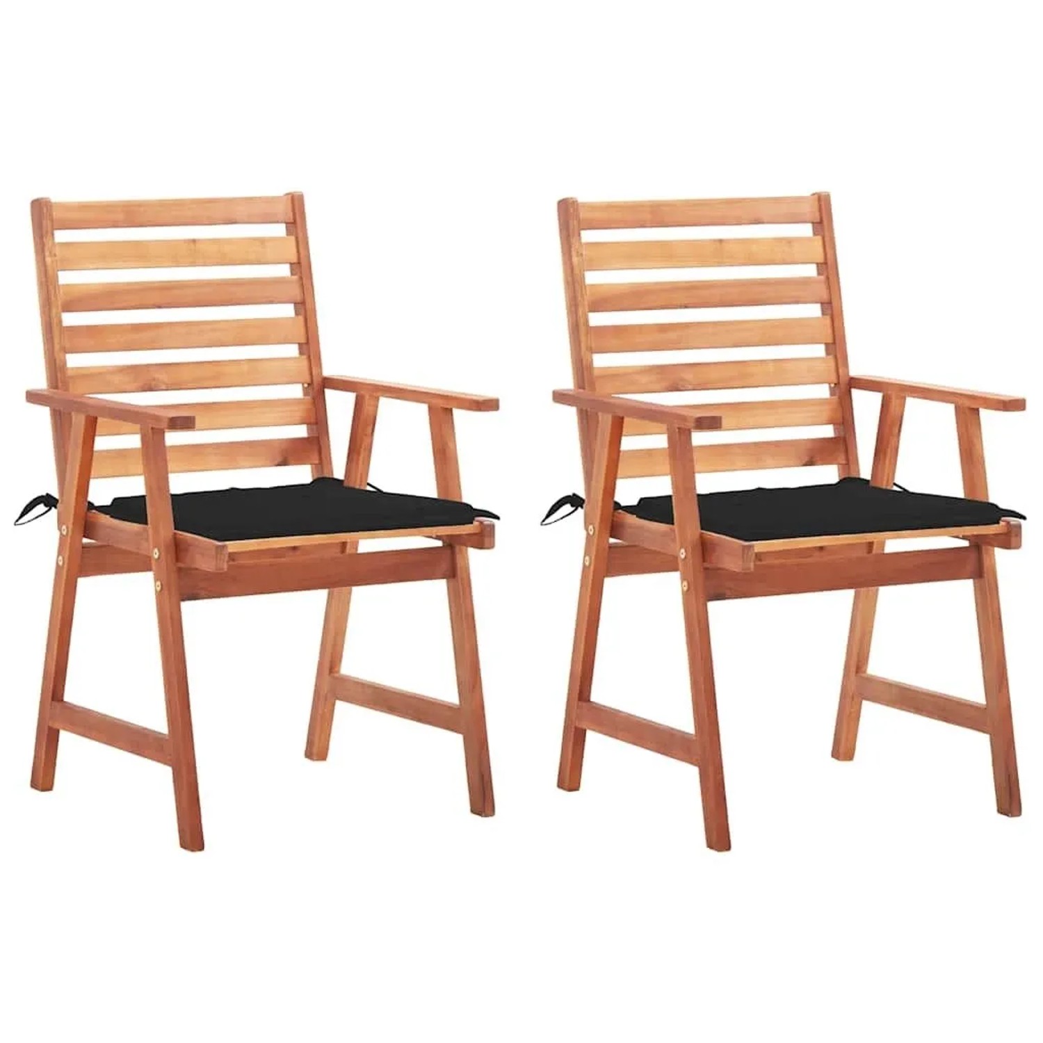 vidaXL Garten-Essstühle 2 Stk mit Kissen Massivholz Akazie 3064327