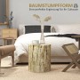 Runder HOMCOM Beistelltisch im Baumstumpf-Design aus Beton, geeignet für Wohnzimmer und Garten.