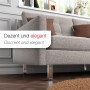SOTECH Möbelfuß ZULU, 100 mm, Chrom poliert, eckig, unter grauem Sofa. Höhenverstellbares Möbelbein aus Metall.