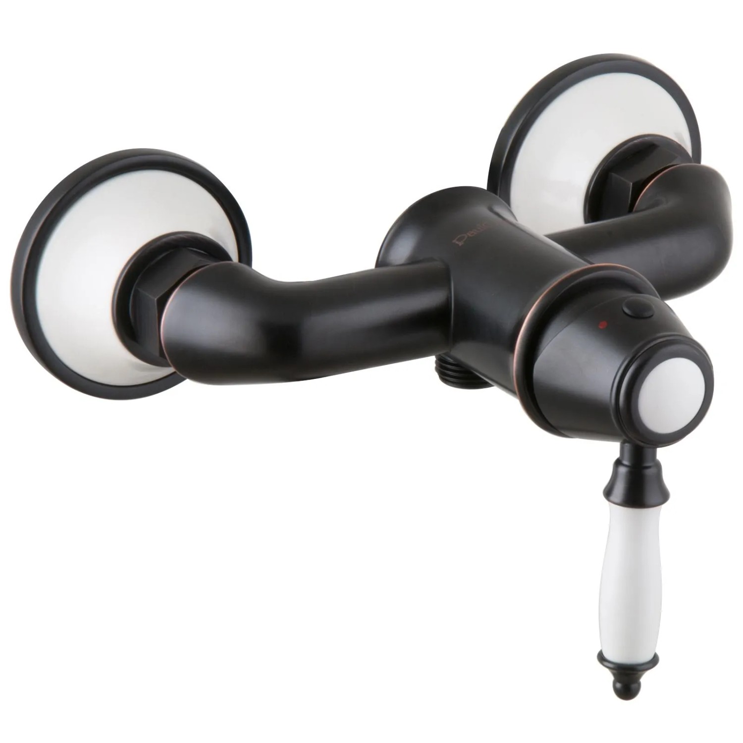 PaulGurkes Nostalgie Duscharmatur im Retro Design Einhandmischer Schwarz Vintage