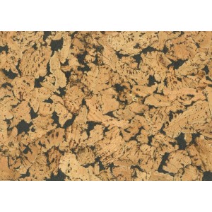 Granorte Korkwand Decodalle Country Black. Wandfliese mit natürlicher, unregelmäßiger Korktextur in Braun und Schwarz.
