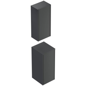 Posseik Badschrank-Set Limes, 2-teilig, Grafit, zur Wandmontage. Badmöbel für platzsparende Badezimmer.