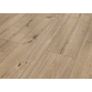 Classen XL Laminat in Eiche Greige Optik, wasserfest und mit rustikalen Fugen.