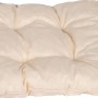 Beo Sitzkissen, cremefarben, quadratisch, gesteppt. Bequeme Auflage für Stühle und Gartenmöbel.