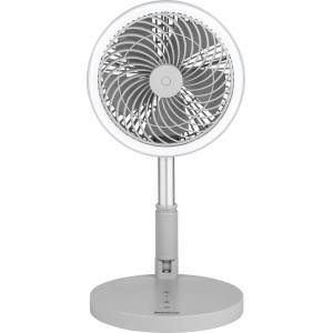 Weißer Beldray 3 in 1 Standventilator mit LED-Beleuchtung, Ø 17,5 cm.