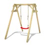 Wickey Schaukel Smart One Rot aus Holz mit rotem Schaukelsitz für den Garten.