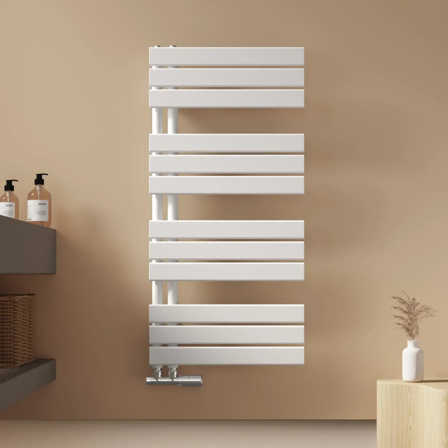 Emke Badheizkörper 100x50cm 529W Weiß Handtuchwärmer für Badezimmer Handtuchtrockner_2