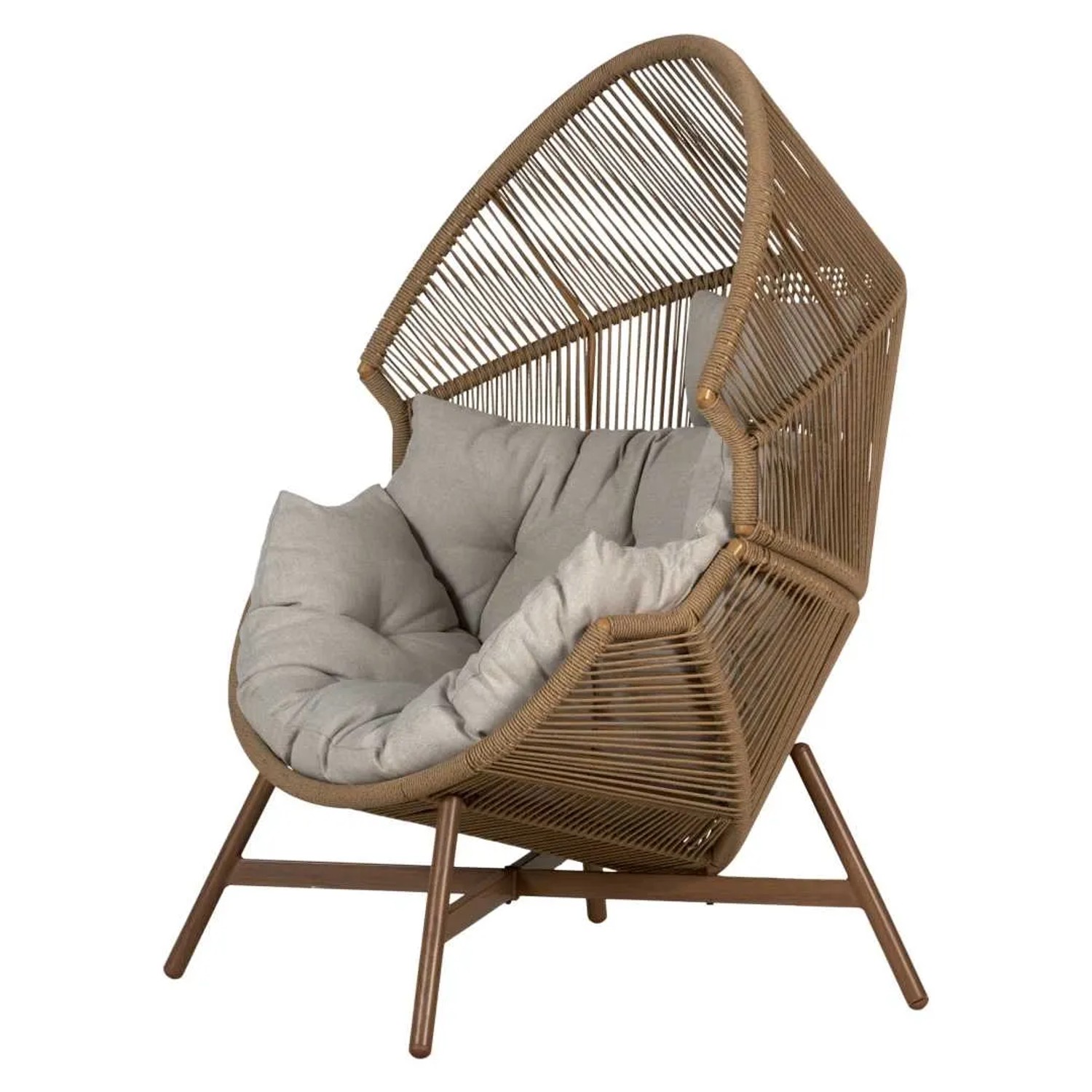 Patio Sense Bondi Sessel Aus Weidengeflecht – Mokka, Mit Kissen, Für Terrasse & Garten, Max. 158,8 Kg