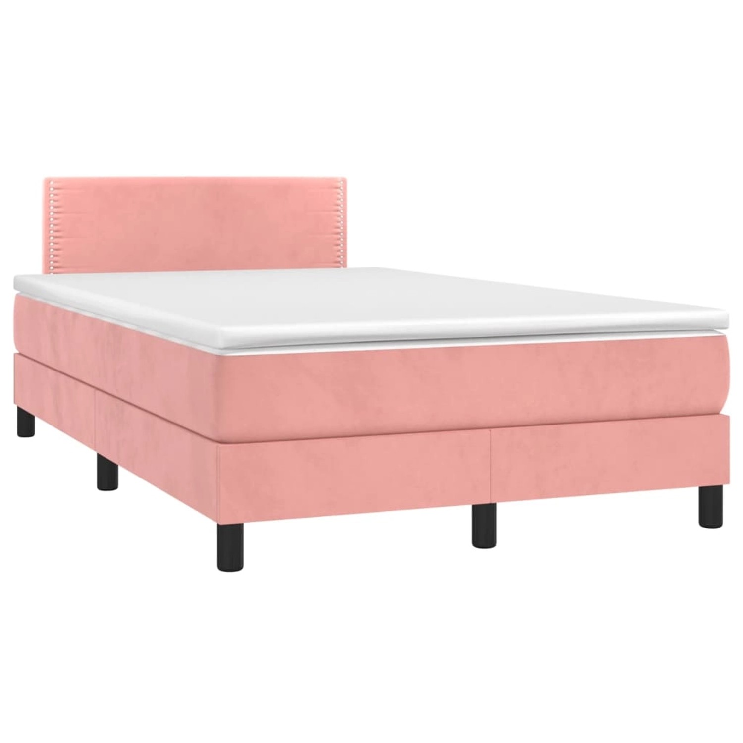 vidaXL Boxspringbett mit Matratze & LED Rosa 120x200 cm Samt 3134338 günstig online kaufen