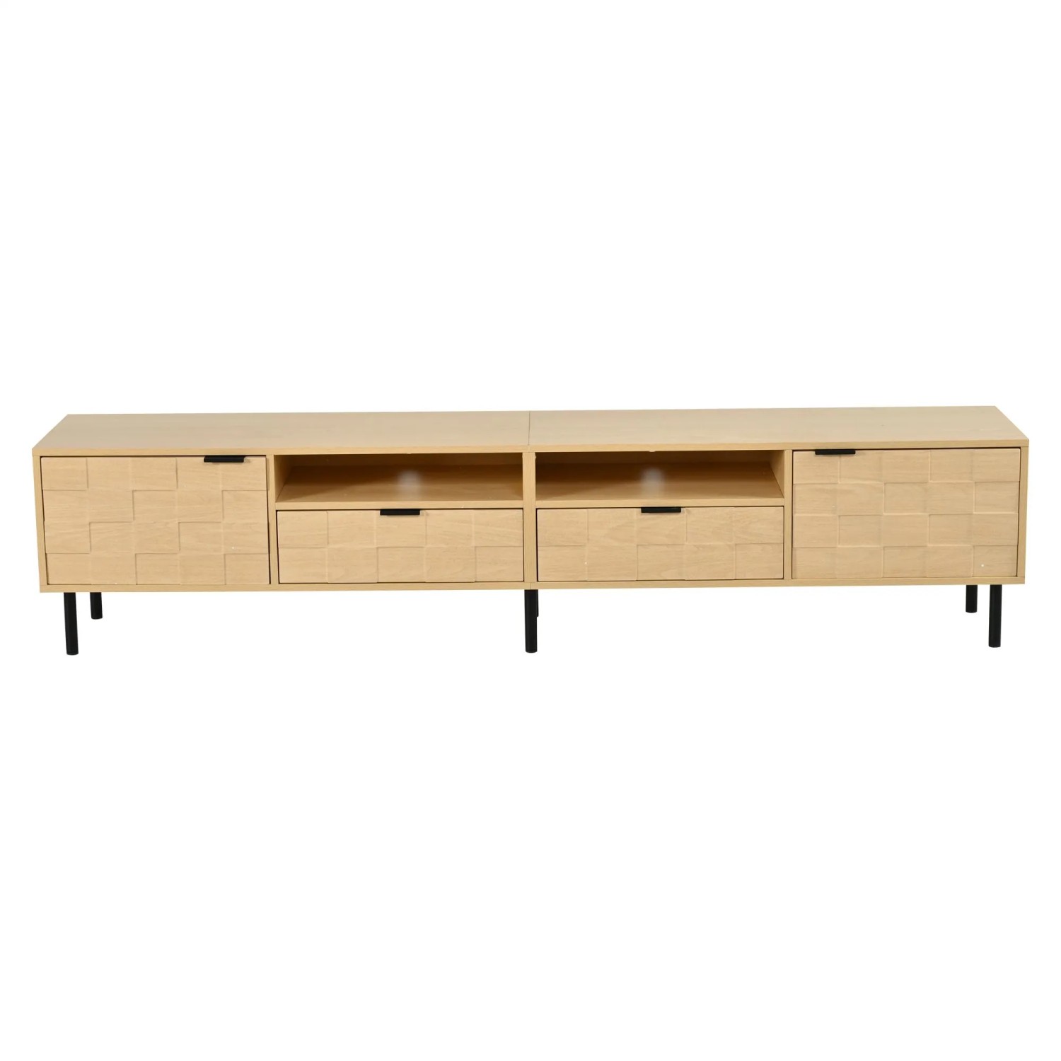 Merax TV-Lowboard 200x35x44.5 cm 2 Türen Naturholz