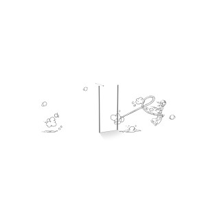 Illustration einer Duschkabinen Seitenwand baliv DUK90.60W, 90x195 cm, Chrom, mit Abperleffekt.