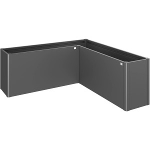 Biohort Belvedere Maxi Pflanzbeet, dunkelgrau-metallic, L-Form, ideal für Garten und Balkon.