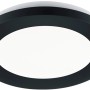 Flache, runde LED Deckenleuchte Camillus, schwarz matt, für Bad und Wohnraum geeignet.
