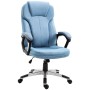 Blauer Vinsetto Bürostuhl mit Kopfstütze, ergonomisch und drehbar.