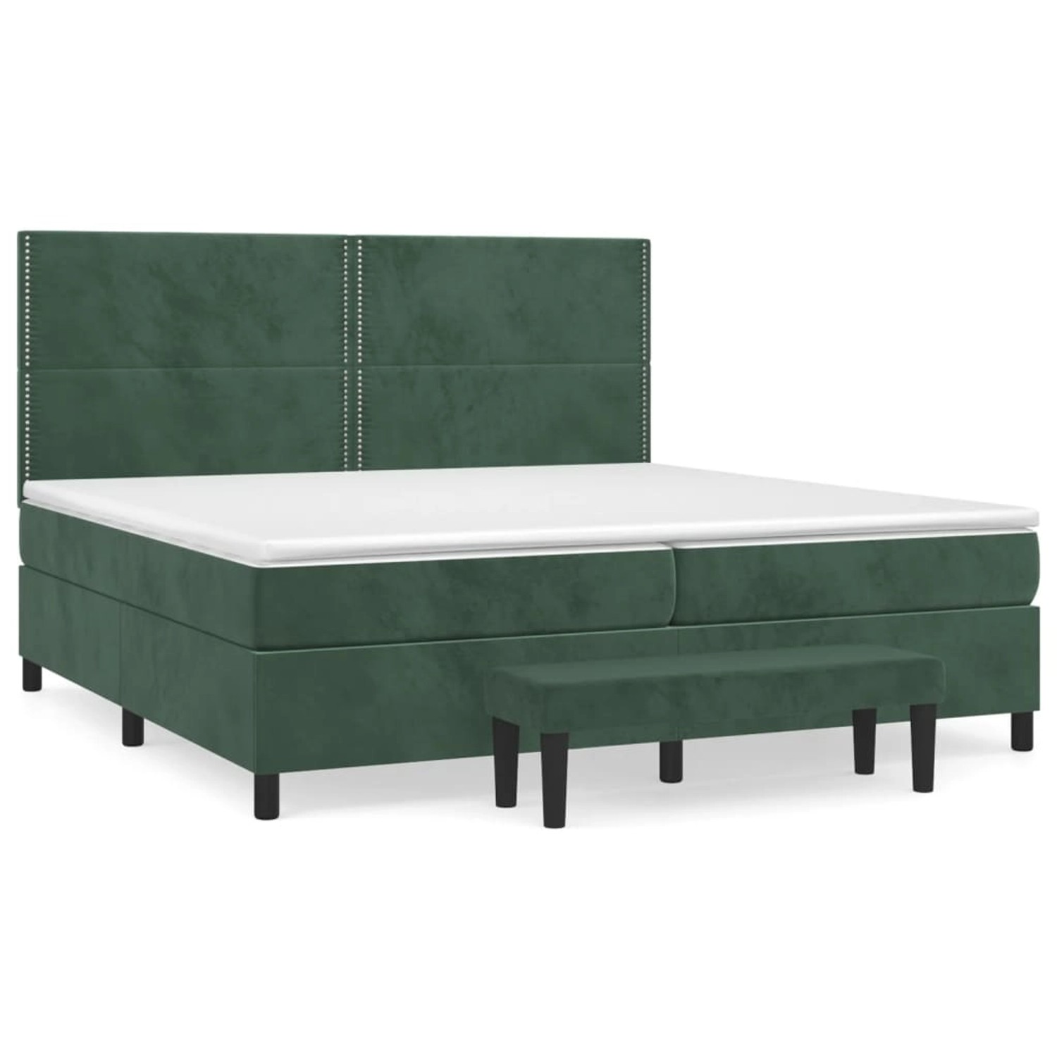 vidaXL Boxspringbett mit Matratze Dunkelgrün 200x200 cm Samt 3137806 günstig online kaufen