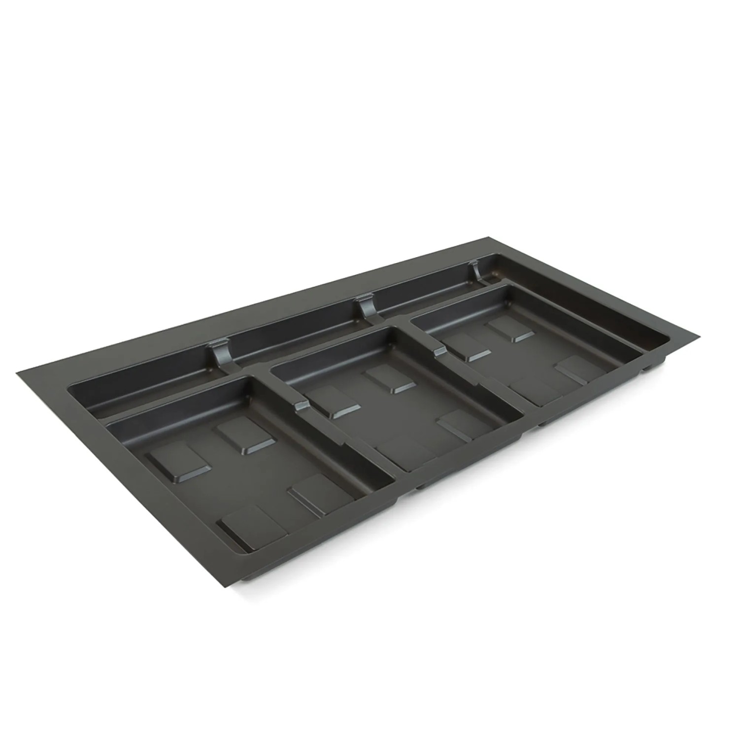 Emuca Basis Recycle für Abfallbehälter für Küchenschublade 3 Fächer Modul 800 mm Kunststoff Anthrazitgrau
