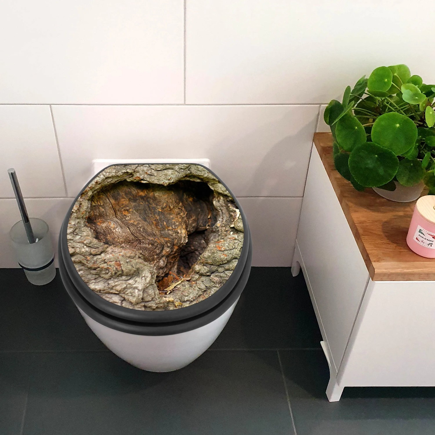 Banjado WC-Sitz Anthrazit mit Motiv Altes Herz, Absenkautomatik, MDF-Kern, hygienisch und leicht zu reinigen.