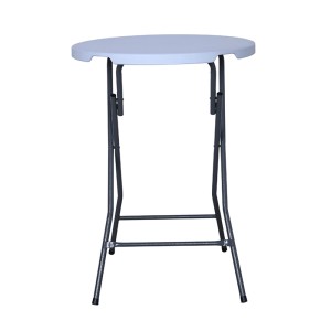Weißer Acamp Stehtisch Le Havre, Ø 80 cm, Höhe 110 cm, klappbar, für Partys und Empfänge.