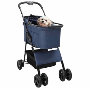 vidaXL Faltbarer Haustierwagen Blau 81 x 47 x 99 cm Polyester 42012434