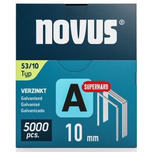 Novus Feindrahtklammern A 53, 10 mm, 5000 Stück, verzinkt, für Hand-, Elektro- und Akku-Tacker.