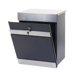 PROREGAL Paketkasten HxBxT 58x45x36cm Paketbox Paketfach Paketstation Briefkasten Metall Edelstahl Verzinkt Anthrazit
